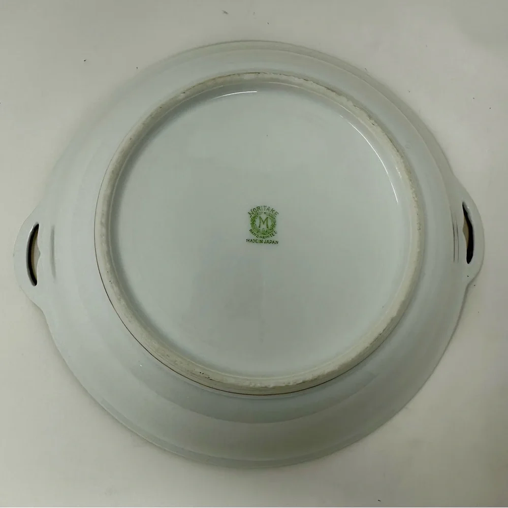Vintage 1930's Noritake Floral Handled Cake Plate Hand-Painted Japan A4